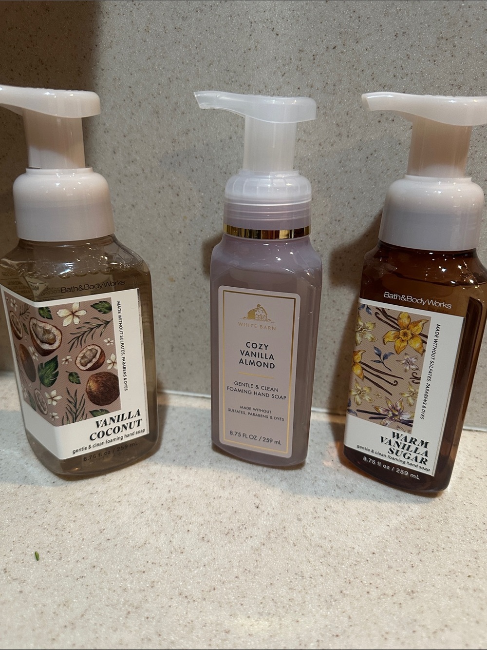 Bath & Body Works Foaming hand soap bundle of 3 warm vanilla scents NWT